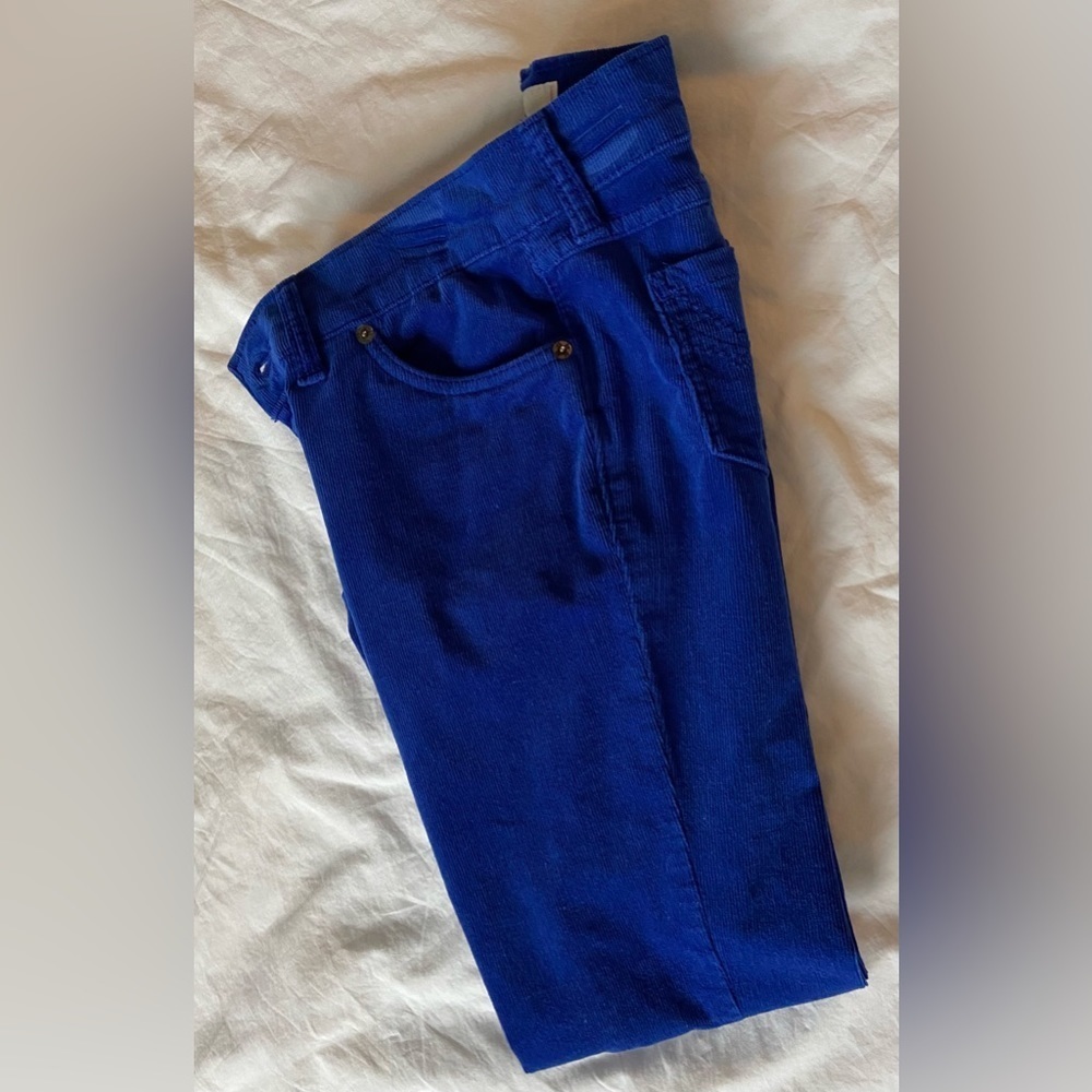 NWOT Juniors So Sz-1 Corduroy Pants- Eye Catching Bright Royal Blue, Mid-Rise,🎄 - Picture 8 of 16